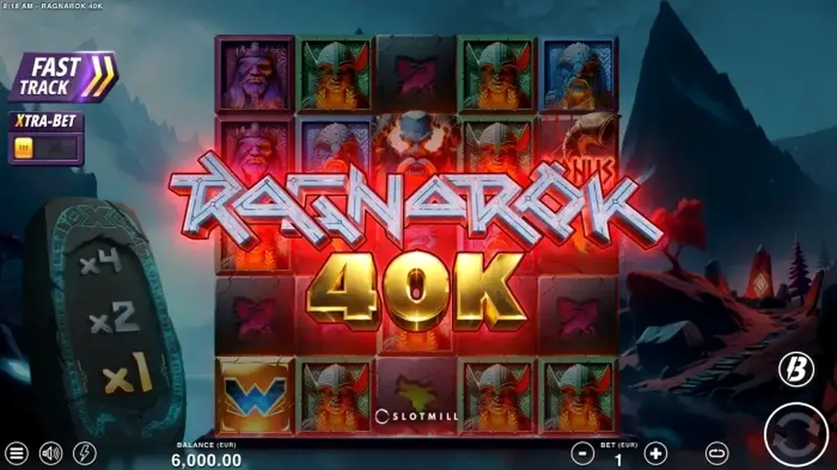 Demon's Gate Slot interface com portal místico e runas brilhantes